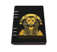 Egyptian Cat Sphinx Funny Ancient Egypt Printed A5 Notebook Binder Refillable Notebook 6 Metal PU Leather Ring Planner Daily Work