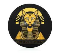 Egyptian Cat Sphinx Funny Ancient Egypt Round Cutting Board for Kitchen Easy to Clean Tempered Glass Chopping Block for Meat & Vegetables