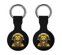 Egyptian Cat Sphinx Funny Ancient Egypt Trendy GPS Cases Holder with Key Chain Ring Portable Protective Covers Compatible with Airtag