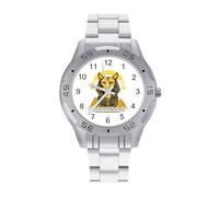 Egyptian Cat Sphinx Funny Ancient Egypt Trendy Wrist Watches for Men Classic Business Stainless Steel Band Quartz Watch
