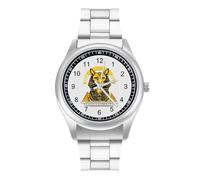 Egyptian Cat Sphinx Funny Ancient Egypt Trendy Wrist Watches for Men Classic Quartz Stainless Steel Strap Watch