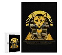Egyptian Cat Sphinx Funny Ancient Egypt Wooden Jigsaw Puzzles for Adults Vertical Challenge Intelligent Picture Puzzle Games Gift for Family