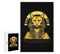 Egyptian Cat Sphinx Funny Ancient Egypt Wooden Jigsaw Puzzles for Adults Vertical Challenge Intelligent Picture Puzzle Games Gift for Family
