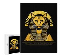 Egyptian Cat Sphinx Funny Ancient Egypt Wooden Jigsaw Puzzles for Adults Vertical Challenge Intelligent Picture Puzzle Games Gift for Family