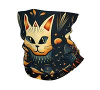 Egyptian Cats Ancient Gold Vintage Black Unisex Magic Headband Multifunctional Headwear Windproof Balaclava For Yoga Football Sports
