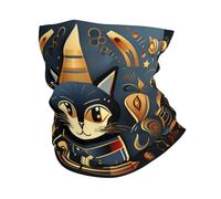 Egyptian Cats Hieroglyphs Funny Gold Black Unisex Balaclava Microfiber Magic Headband Multifunctional Neck Warmer For Running Tennis Camping