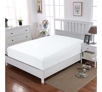 Egyptian Cotton 30cm Extra Deep Fitted Sheet T-200 Thread Count Luxury Hotel Quality Non - Iron Single Double King Super King (White, Double)