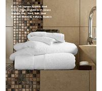 Egyptian Cotton Bath Sheet 700gsm Thick Bathroom Towels Soft Combed Absorbent 90 x 140 Cm, White