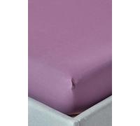 HOMESCAPES Purple Grape Extra Deep Fitted Sheet (18”) Double 200 TC 400 Thread Count Equivalent Pure Egyptian Cotton Bed Sheet with Fully Elasticated Skirt