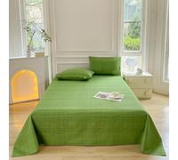Egyptian Cotton Double Flat Sheets 120x230cmHotel Quality Green Bedding Easy Care Fade Resistant Soft & Durable Luxurious Bed Linens for Home & Hospitality