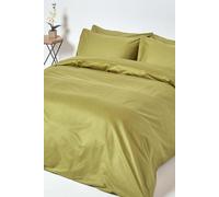 Egyptian Cotton Duvet Cover with Pillowcase 1000 TC Homescapes Olive Double