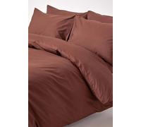 Egyptian Cotton Duvet Cover with Pillowcase, 200 TC Homescapes Chocolate Double