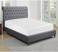 Egyptian Cotton Fitted Sheet 30CM/12 Inch Extra Deep Pocket 300 Thread Count Hotel Quality Cotton Soft, Fade & Wrinkle Resistant Fitted Bed Sheets (White, Single)