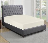 Egyptian Cotton Fitted Sheet 30CM/12 Inch Extra Deep Pocket 300 Thread Count Hotel Quality Cotton Soft, Fade & Wrinkle Resistant Fitted Bed Sheets (Cream, Double)