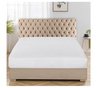 Egyptian Cotton Fitted Sheets Double - 300 Thread Count 30cm Deep Pocket Hotel Quality Bottom Sheet, White 140x190cm