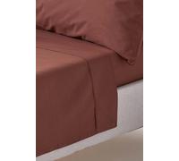 Egyptian Cotton Flat Sheet 200 Thread Count Homescapes Chocolate Double Flat