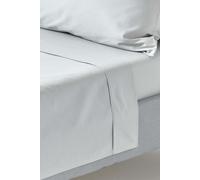 HOMESCAPES Silver Grey Pure Egyptian Cotton Flat Sheet King 200 TC 400 Thread Count Equivalent Bed Sheet