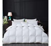 Egyptian Cotton Luxurious All-Season California King Size Goose Down Comforter Duvet Insert, Premium White Solid Plain Design, 1200 Thread Count 100% Egyptian Cotton, 750+ Fill Power,90oz Fill Weight