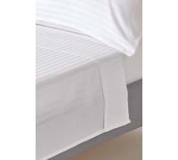 Egyptian Cotton Satin Stripe Flat Sheet 330 Thread Count Homescapes White Single Flat