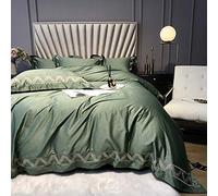 Egyptian Cotton Star Hotel Quality Deep Fitted Bed Sheet Super Soft Warm and Cosy Bedding Set Luxury Duvet Covers (Color Orange Size : Double) (Green Full)