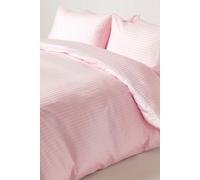 Egyptian Cotton Stripe Duvet Cover and Pillowcase 330 TC Homescapes Pink Double