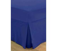 Egyptian Cotton - Valance Fitted Sheet - Box Pleated - Plain Dyed - T200 Thread - Single Size Bed - Royal Blue