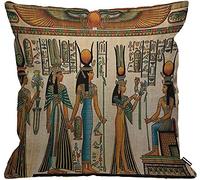 Egyptian Cushion Cover,Papyrus Depicting Queen Nefertari Making An Offering To Isis Throw Pillow Case Home Dec A 45cm*45cm