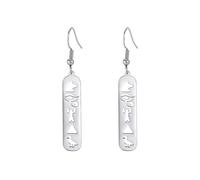 Egyptian Earrings for Women Stainless Steel Dangle Drop Earrings Ankh Cross Eye of Horus Earrings Egypt Pyramid Amulet Jewelry Gifts (Egypt-Silver)