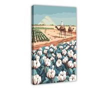Egyptian Farm Fields Art Print Rural Illustration And Landscape Canvas Poster Wall Art Decor Print Picture Paintings for Living Room Bedroom Decoration 16x24inch(40x60cm)