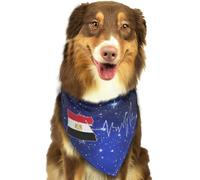 Egyptian Flag Country Map Outline Heartbeat Egypt Soft Dog Bandana Scarf Triangle Kerchief Pet Accessories for Dogs & Cats97