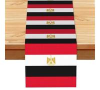 Egyptian Flag Print Entryway Table Runner, 183cm Washable Faux Linen Table Runner For Farmhouse And Entryway Decor