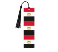 Egyptian Flag Print Reading Page Markers, 5pcs Wooden Bookmarks with Tassels,Teachers Reading Book Lovers Gifts