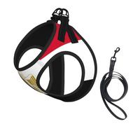 Egyptian Flag Print Small Dog Harness And Leash Set, Adjustable Soft Vest With 360° Reflective Straps For Cats Puppy