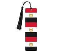 Egyptian Flag Print Wooden Bookmarks with Tassels, Wood Book Markers for Book Lovers, Teachers & Present