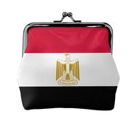Egyptian Flag Printed Microfiber PU Leather Wallet Kiss Lock Mini Pouch for Lipstick Key Change Organization