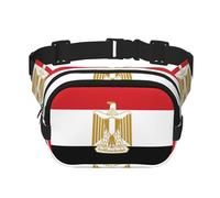 Egyptian flag Square double - layer fanny pack with adjustable shoulder strap - travelling fanny pack - perfect for outdoor sports, Black, One Size