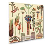 Egyptian Flowers by Owen Jones Canvas Print | Gallery Wrapped 30mm Frame Wall Art | 14x14 inches | Ready to Hang | Modern Floral Picture | Living Room Bedroom Lounge Office