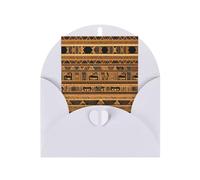 Egyptian frescoes Greeting card, blank inner page, includes envelope, 10 cm x 15 cm, for anniversary and party invitations.