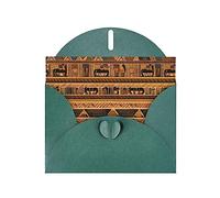 Egyptian Frescoes Greeting Cards For All Occasions - Blank Greeting Cards With Envelopes, Holiday Cards 4x6 Inches (Horizontal) Dark Green