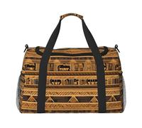 Egyptian Frescoes Print Duffle Bag for Travel,Shoulder Weekender Overnight Handbag, Sports Tote Gym Bag for Men Women