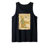 Egyptian Frog Headed Sun God On Throne Pyramids Tank Top