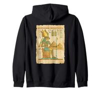 Egyptian Frog Headed Sun God On Throne Pyramids Zip Hoodie