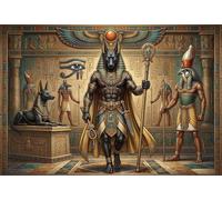 Egyptian God Anubis 1000 Piece Jigsaw Puzzle,Premium Cardboard,Impossible Challenge,Great Gifts,Home Wall Decor,Educational Toy,Adults & Kids 14+,Stress Relief 52x38cm