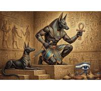 Egyptian God Anubis 1000 Piece Jigsaw Puzzle,Stress Relief,Great Gifts,Home Wall Decor,Whimsical Challenge,Premium Cardboard,Adults & Kids 14+,Educational Toy 38x26cm