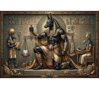 Egyptian God Anubis 500 Piece Wooden Jigsaw Puzzle,Adults & Kids 14+,Impossible Challenge,Gift Idea,Home Wall Decor,Wood,Educational Toy,Stress Relief (52x38cm)