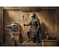 Egyptian God Anubis 500 Piece Wooden Jigsaw Puzzle,Wood,Impossible Challenge,Great Gifts,Home Wall Decor,Educational Toy,Adults & Kids 14+,Stress Relief (52x38cm)