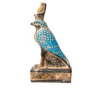 Egyptian God Horus Falcon Statue - Blue 4" - Ancient Egypt Figurine- Made in Egypt