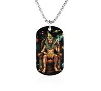 Egyptian God on Throne Personalized Photo Picture Necklace Memorial Pendant Dog Tag Jewelry