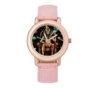 Egyptian God on Throne Women's Wrist Watch Fashion Alloy Quartz Watch with Strap Easy to Read