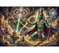 Egyptian God Osiris 1000 Piece Jigsaw Puzzle,Whimsical Challenge,Adults & Kids 14+,Home Wall Decor,Great Gifts,Premium Cardboard,Educational Toy,Stress Relief 70x50cm